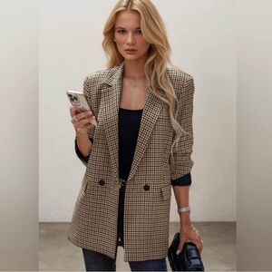 RDI Oversized Double Breasted Notch Collar Long Sleeve Sportcoat Blazer